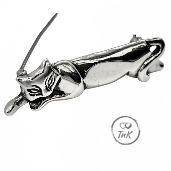 Tiffany & Co. Sterling Silver Cat Brooch Pin - 925 Silver - Picture 9 of 16